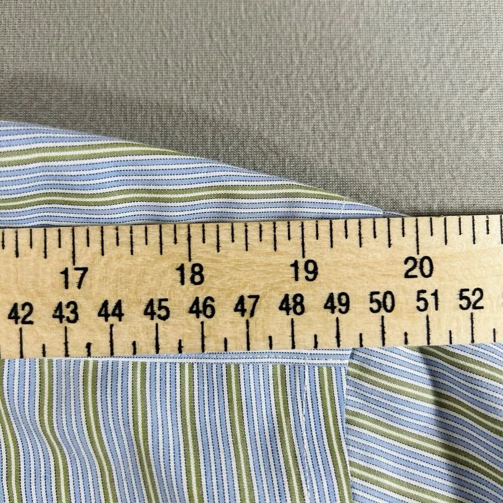 Vintage Brooks Brothers Shirt Men 16 -34 Blue Green Supima Cotton Preppy Classic